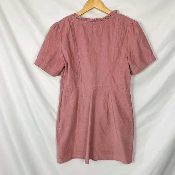 NWT Urban Outfitters Pink Claudia Corduroy Square Neck Mini Dress Size Large - Picture 7 of 12
